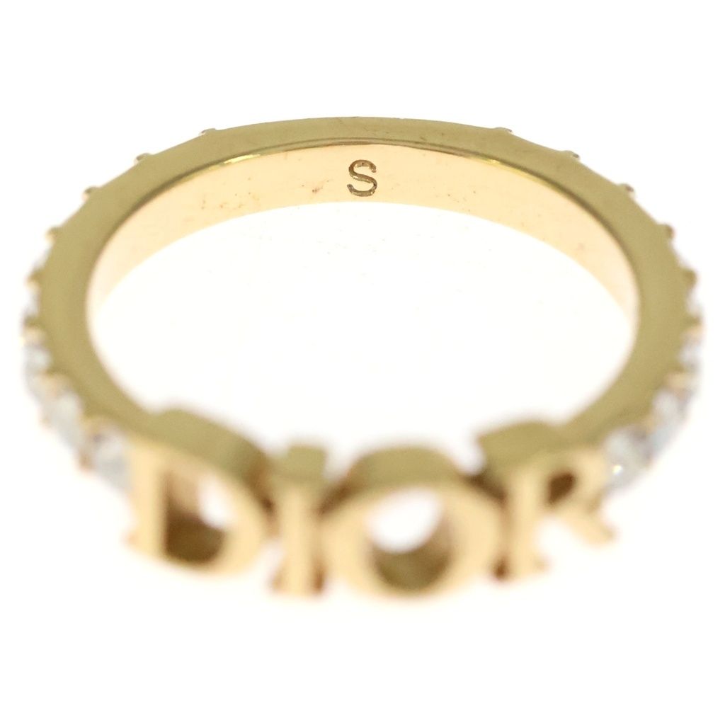 Dior Logo Rhinestone Ring Gold — view 5