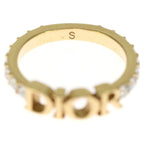 Dior Logo Rhinestone Ring Gold — view 5