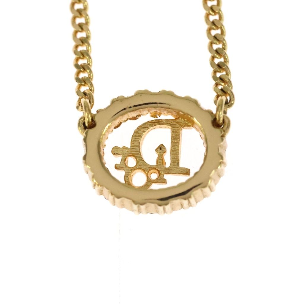 Dior CD Logo Rhinestone Necklace Gold — view 3