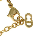 Dior CD Logo Rhinestone Necklace Gold — view 5