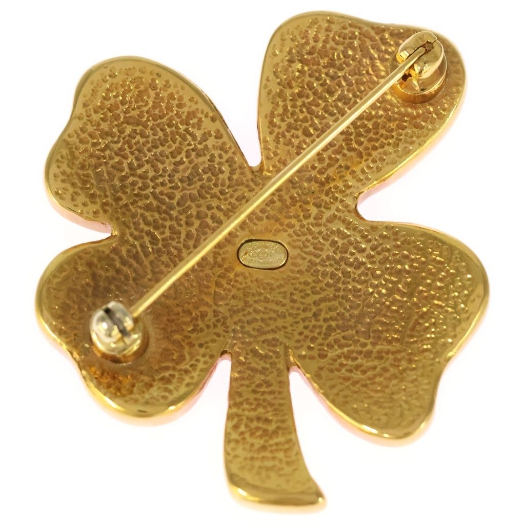 Chanel CC Logo Clover Motif Brooch Gold Plated — view 2