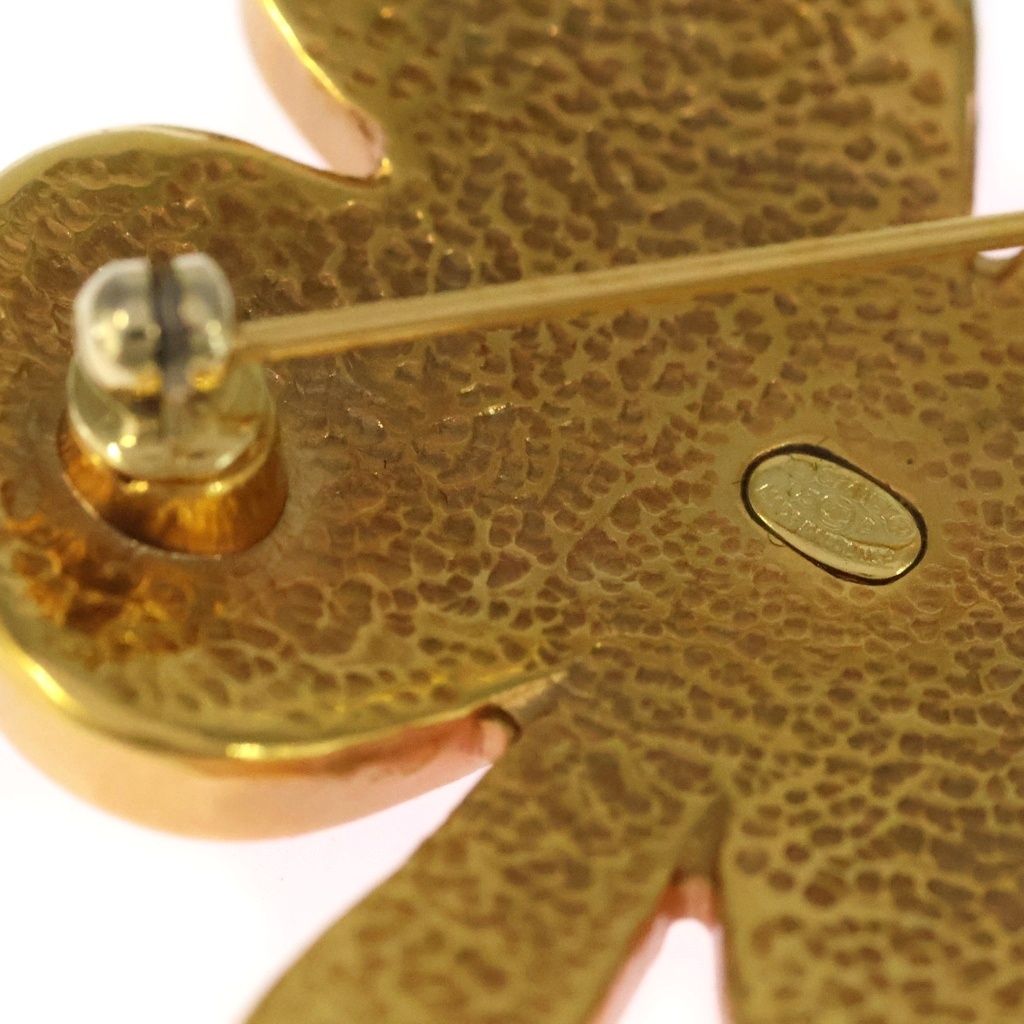 Chanel CC Logo Clover Motif Brooch Gold Plated — view 5