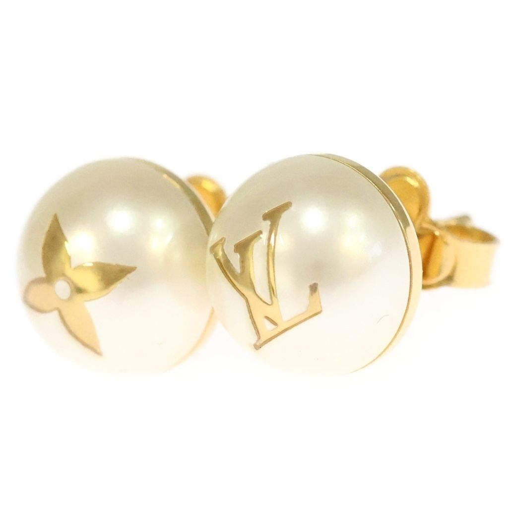 Louis Vuitton Earrings Studs My Mix Pearl Gold Resin