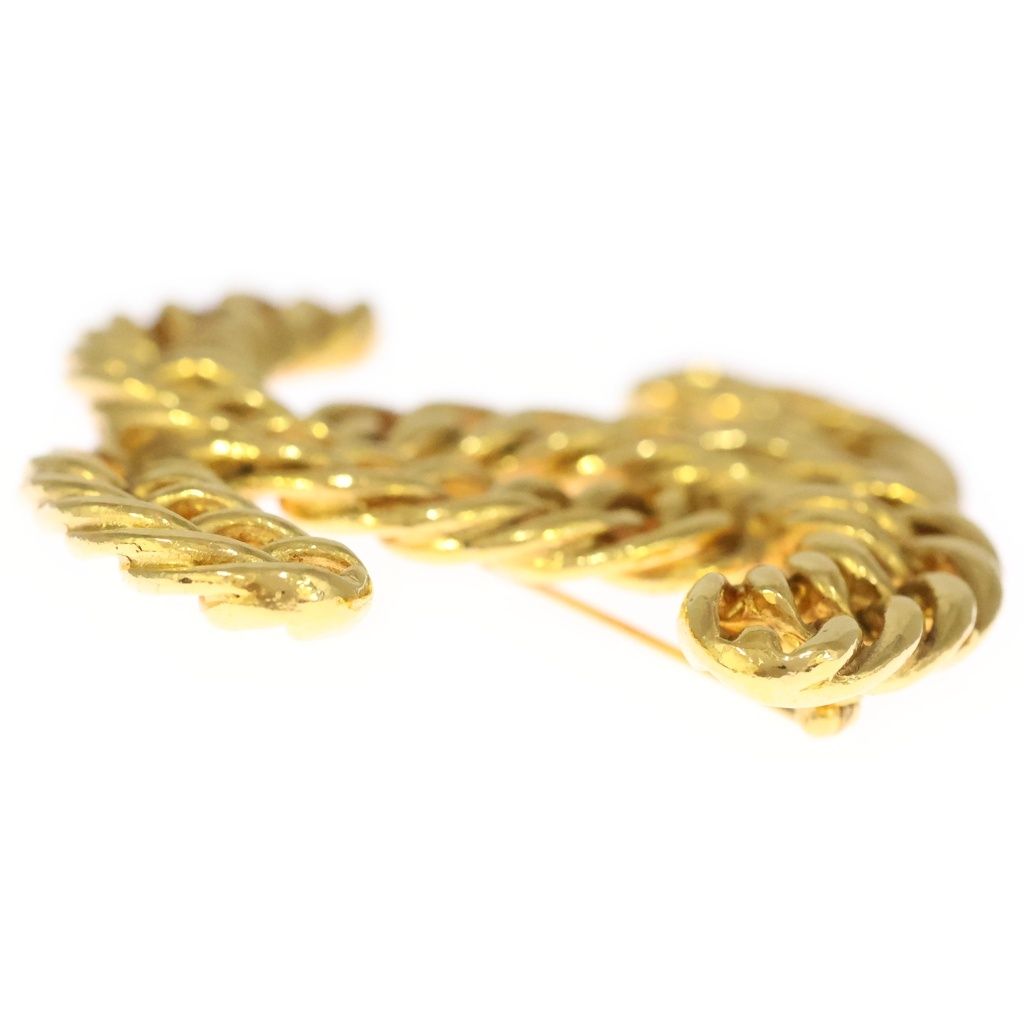 Chanel CC Logo Vintage Chain Motif Brooch Gold — view 3