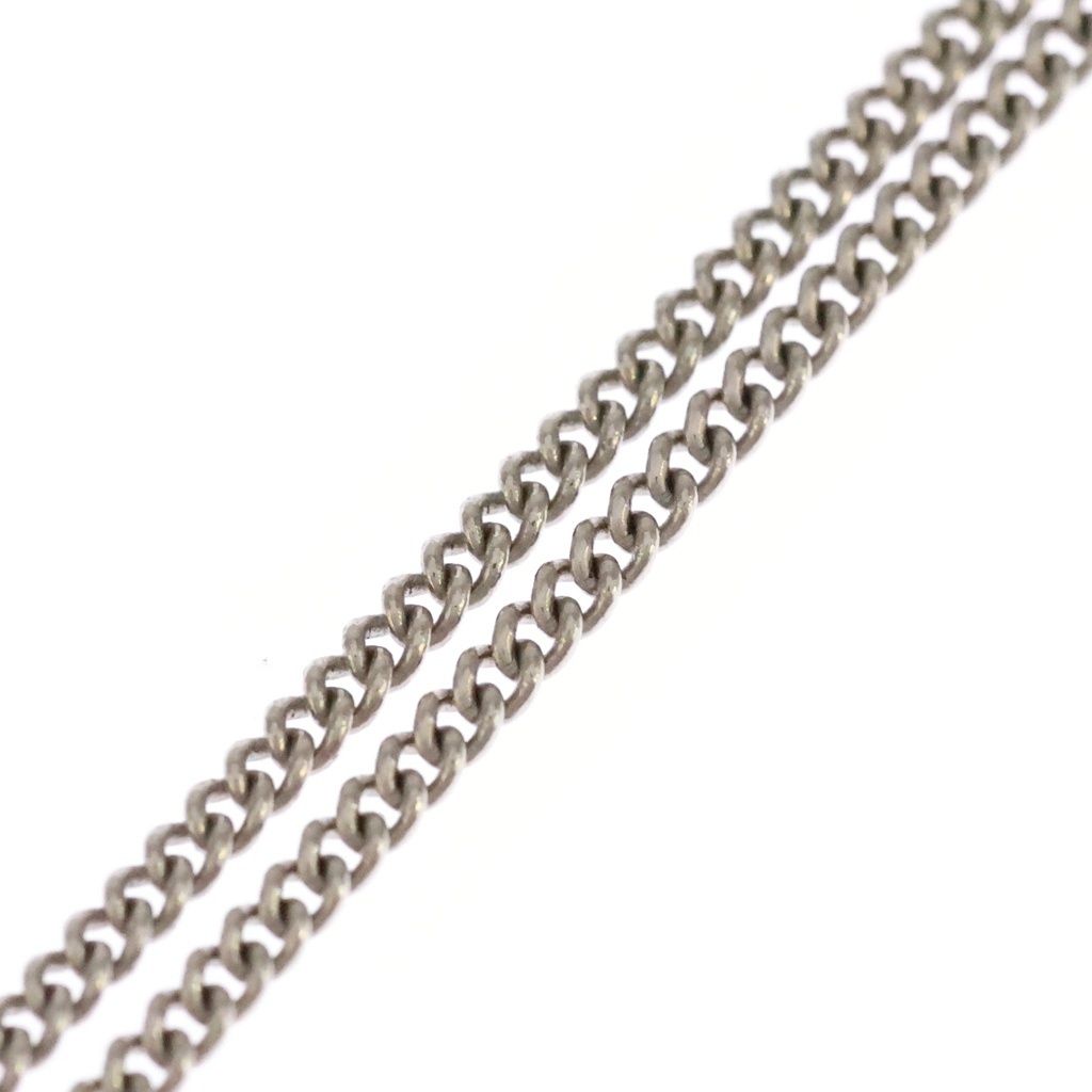 Chanel CC Logo Rhinestone Necklace Long Choker Silver Black — view 4