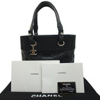 Chanel Paris Biarritz PM Tote Black Silver — view 8
