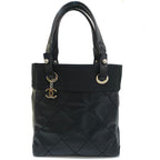 Chanel Paris Biarritz PM Tote Black Silver