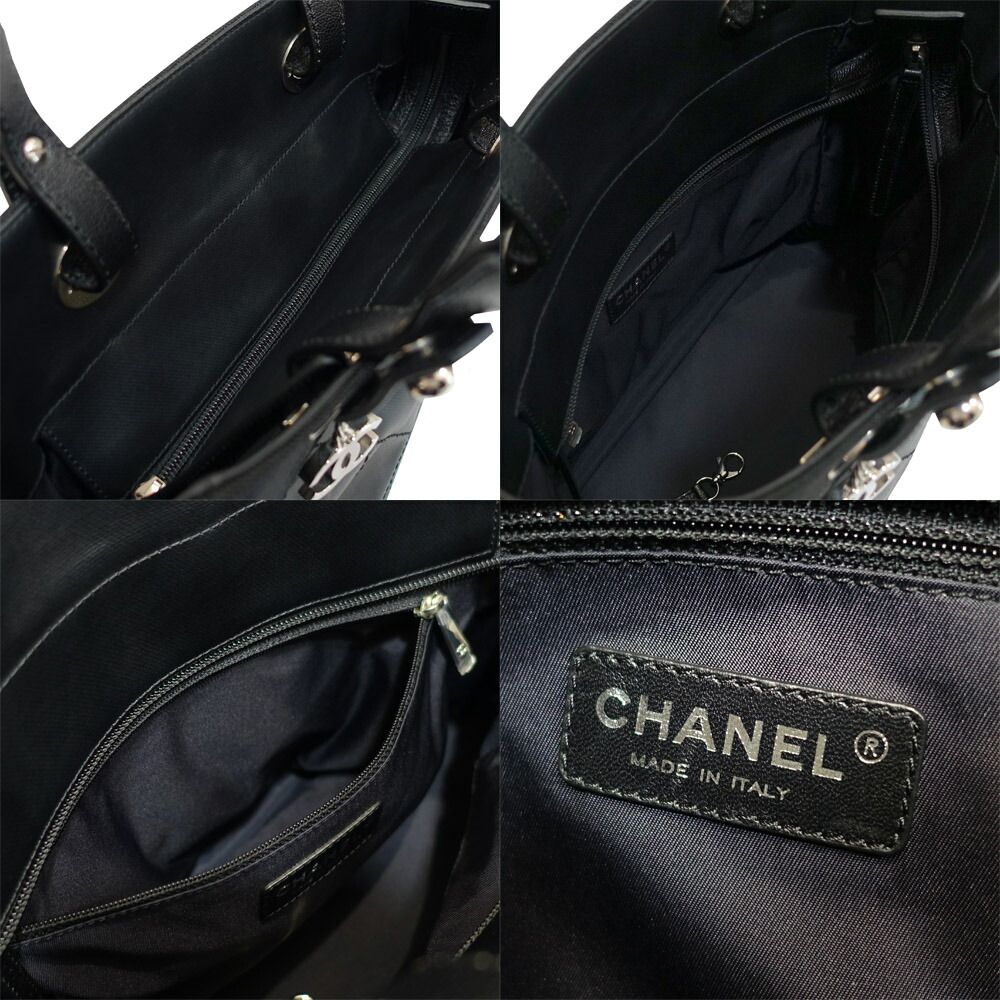 Chanel Paris Biarritz PM Tote Black Silver — view 5