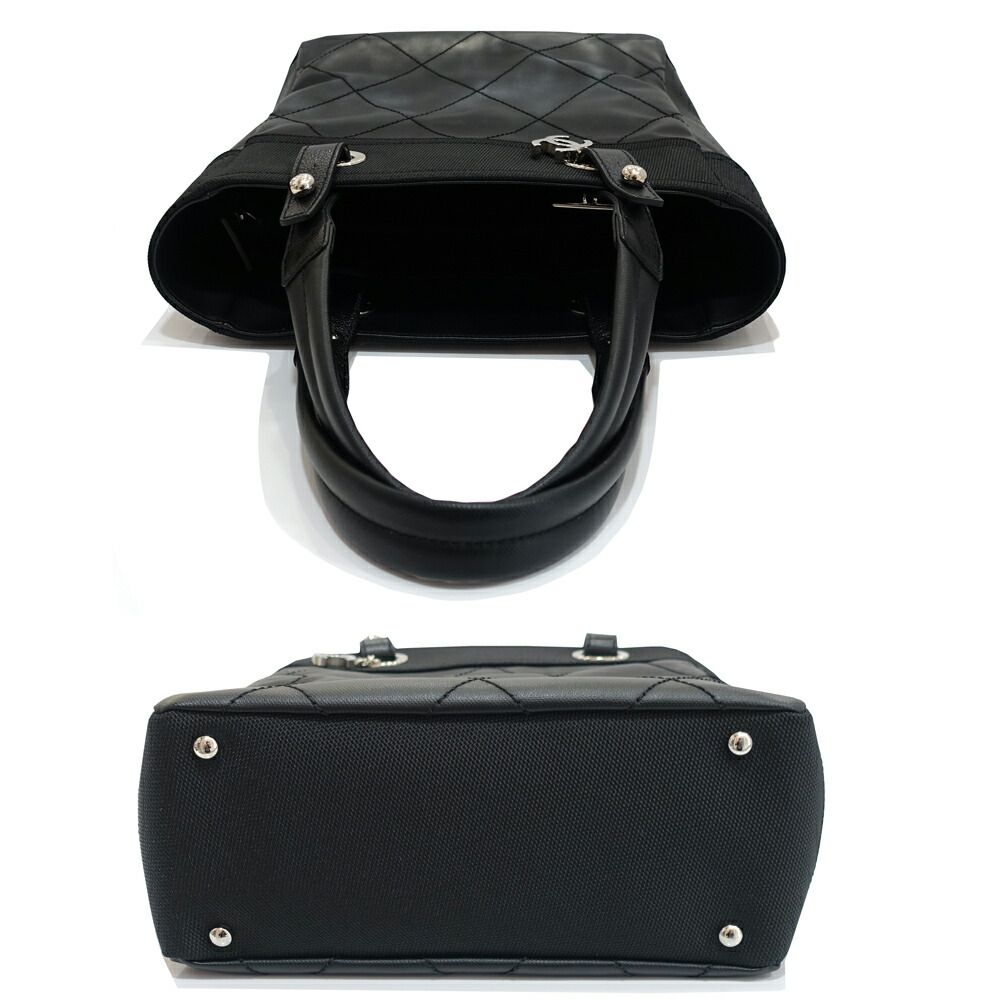 Chanel Paris Biarritz PM Tote Black Silver — view 3