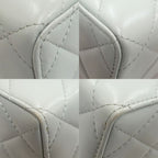 Chanel Top Handle Mini Flap Quilted Shoulder Bag Lambskin Light Blue — view 4