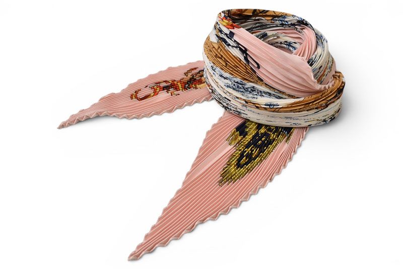 Hermes Scarf Pleated Carre Shawl Diamond Silk Twill Equestrian School Real