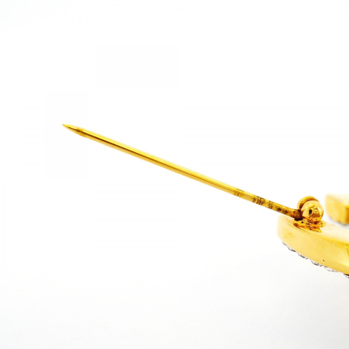 Chanel Brooch Vintage Turnlock Gold Plated Rhinestone — view 8