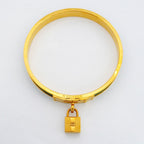 Hermes Bangle Kelly Gold Plated Green Bracelet — view 3