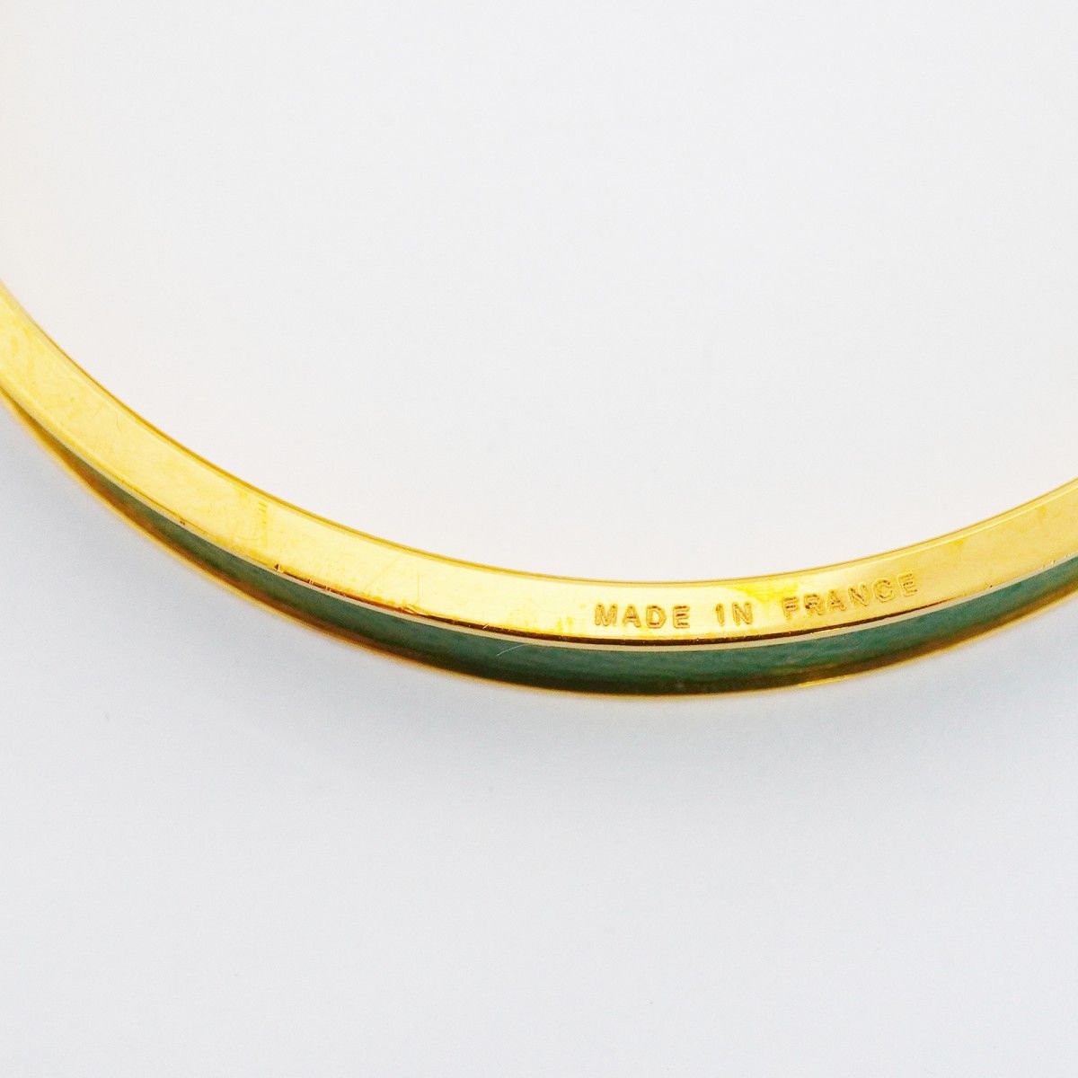 Hermes Bangle Kelly Gold Plated Green Bracelet — view 5
