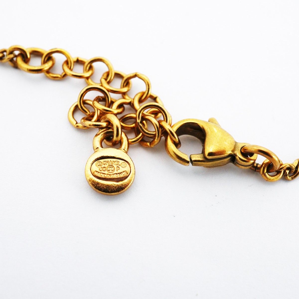 Chanel Necklace CC Logo Clover Gold Plated Faux Pearl Color Stone Black Cles — view 5