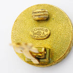Chanel Earrings Vintage CC Logo Gold Plated Black Cles — view 4