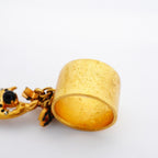 Chanel Ring CC Logo Bambi Gold Plated Rhinestone Black — view 9