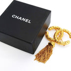 Chanel Brooch Vintage CC Logo Lava Motif Gold Plated — view 7