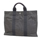 Hermes Tote Her Line MM Canvas Gray Silver