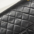 Chanel Shoulder Bag Quilted Lambskin Black Gold — view 8