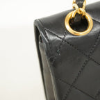 Chanel Shoulder Bag Quilted Lambskin Black Gold — view 7