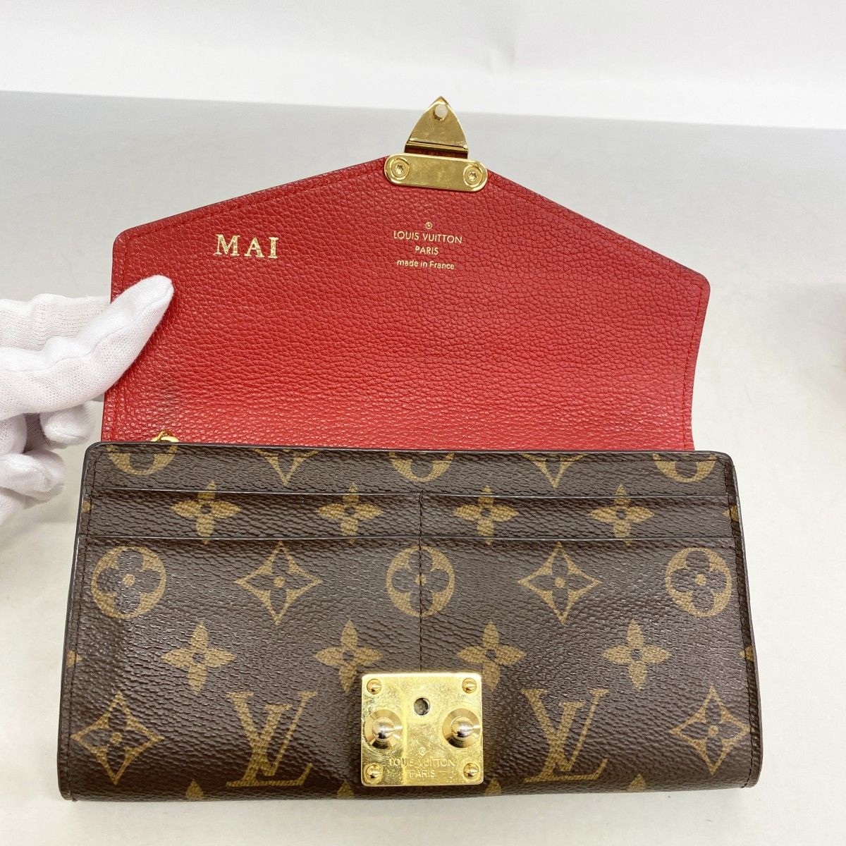 Louis Vuitton Wallet Monogram Portefeuille Pallas Brown Cerise — view 9
