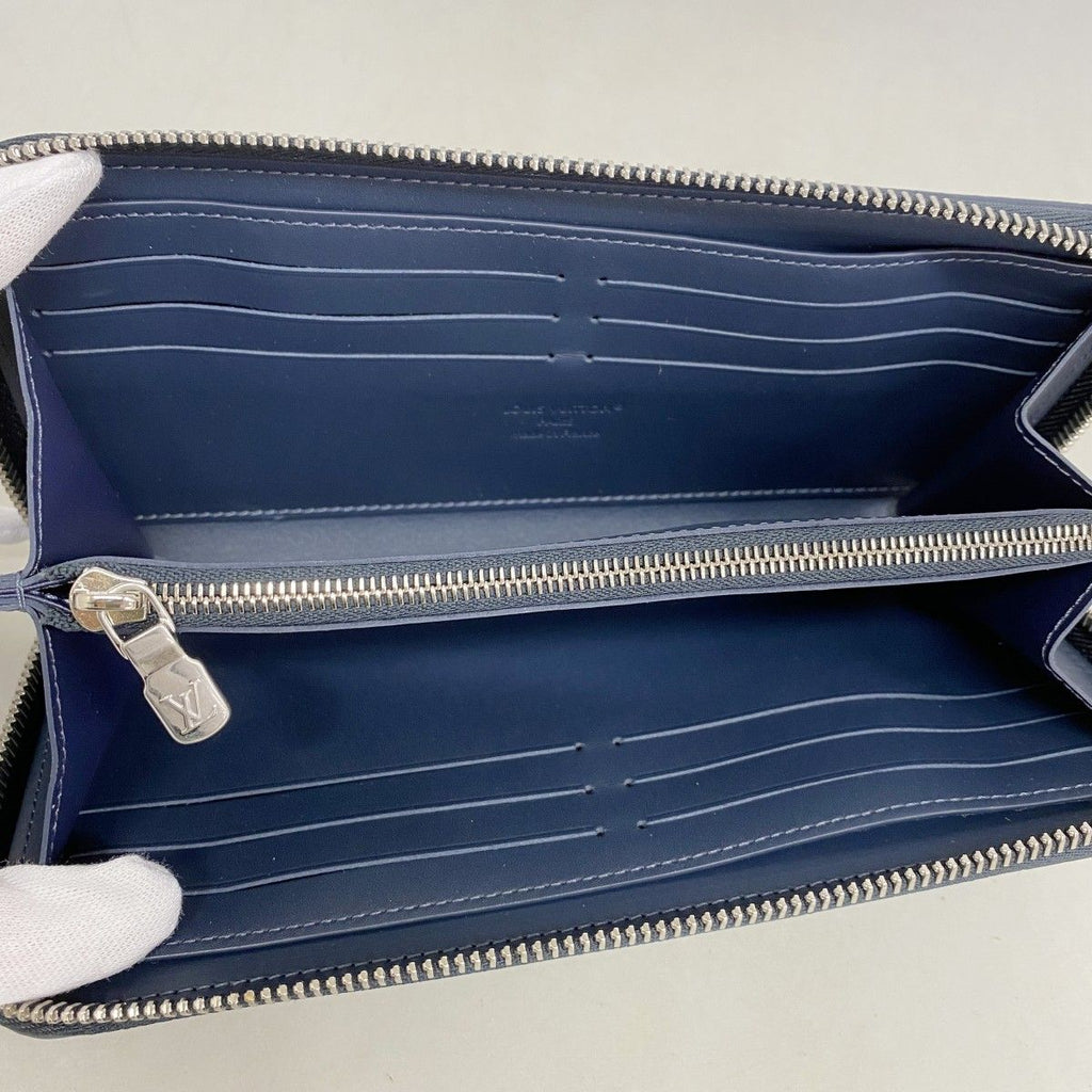 Louis Vuitton Wallet Monogram Shadow Zippy Horizontal Navy Blue — view 3