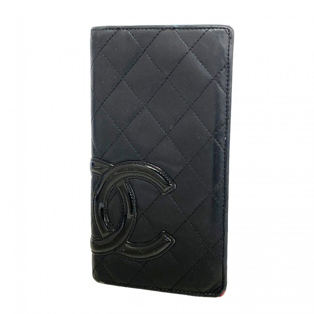 Chanel Wallet Cambon Lambskin Black Silver