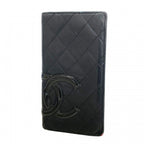 Chanel Wallet Cambon Lambskin Black Silver