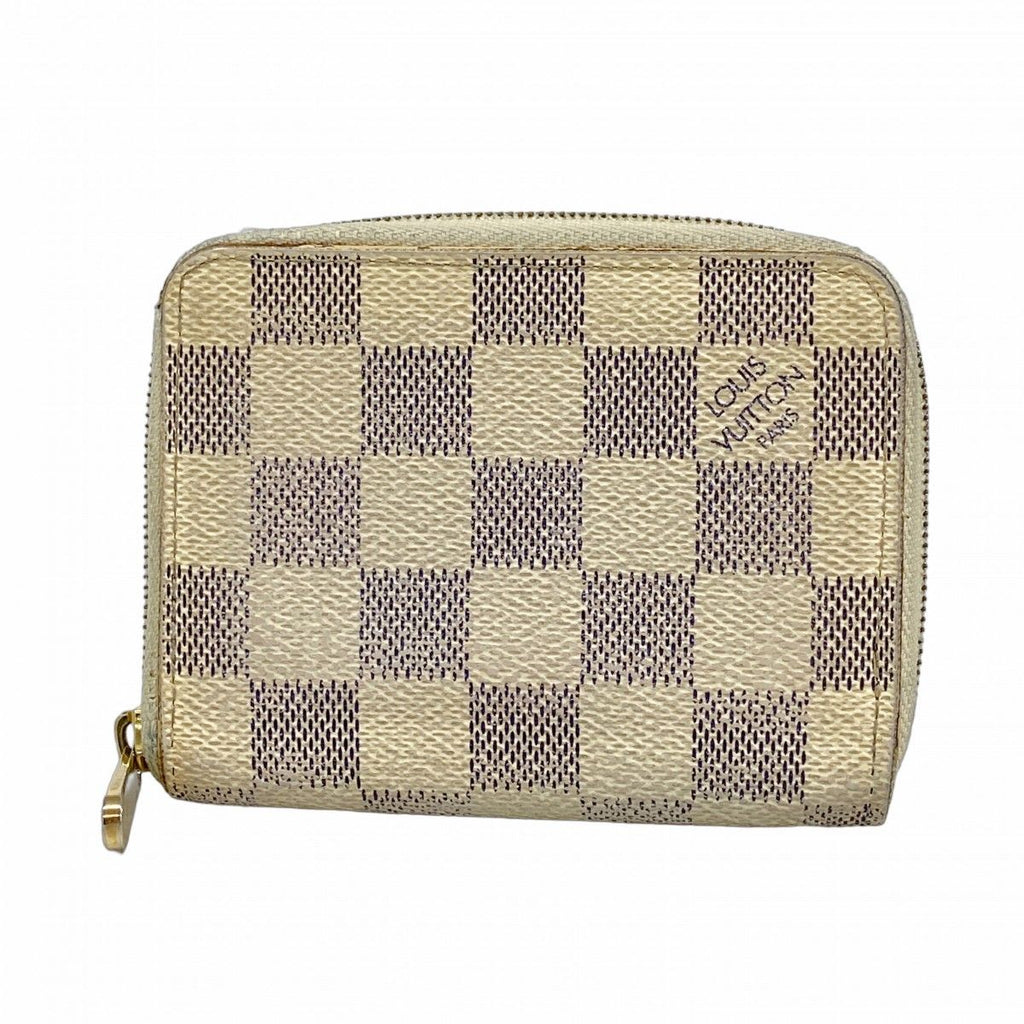 Louis Vuitton Coin Case Damier Azur Zippy Purse White