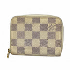 Louis Vuitton Coin Case Damier Azur Zippy Purse White