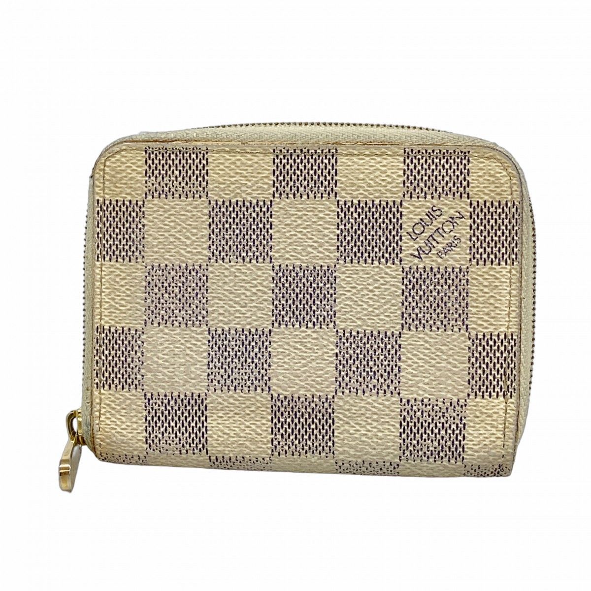 Louis Vuitton Coin Case Damier Azur Zippy Purse White