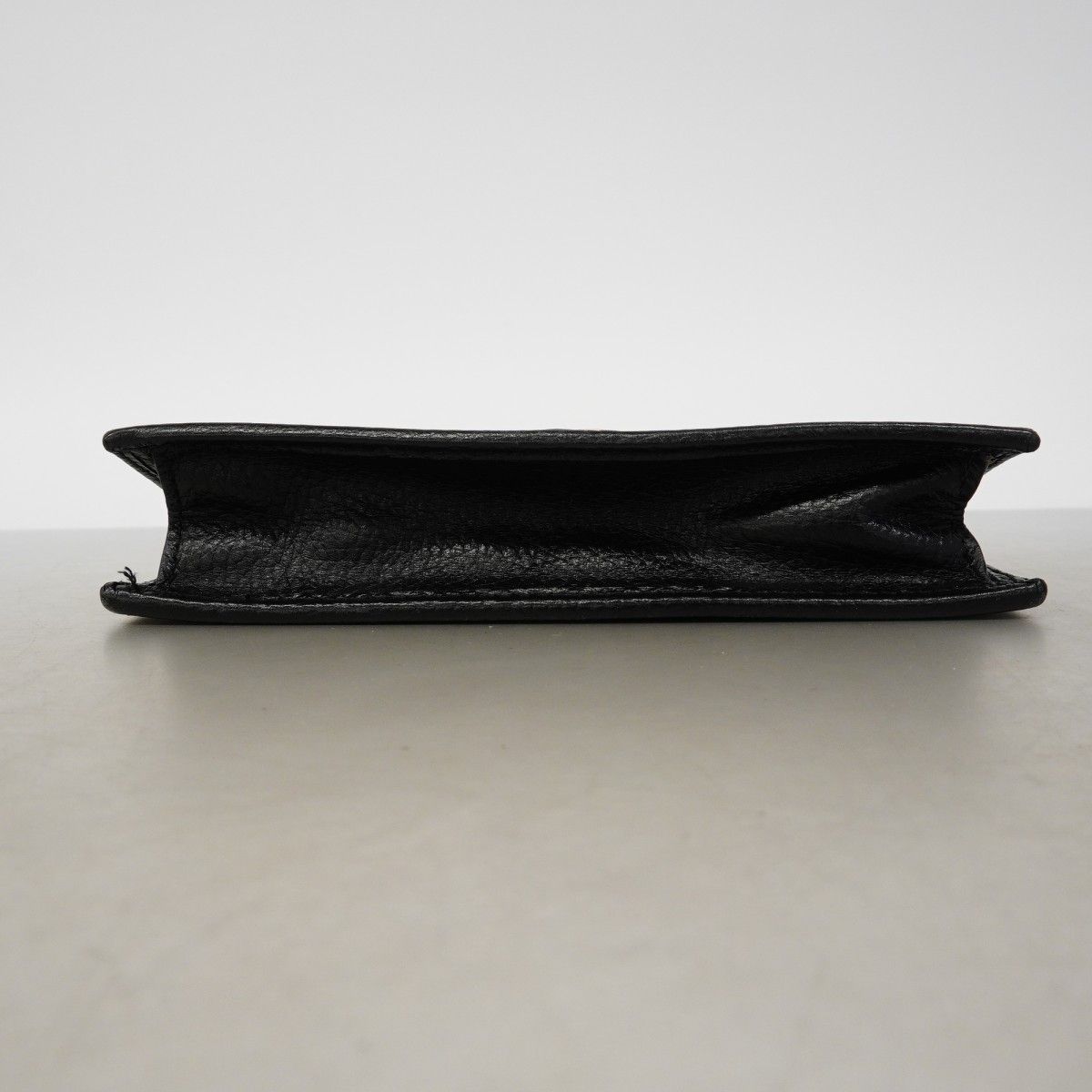 Gucci Shoulder Wallet Interlocking Leather Black Gold — view 3