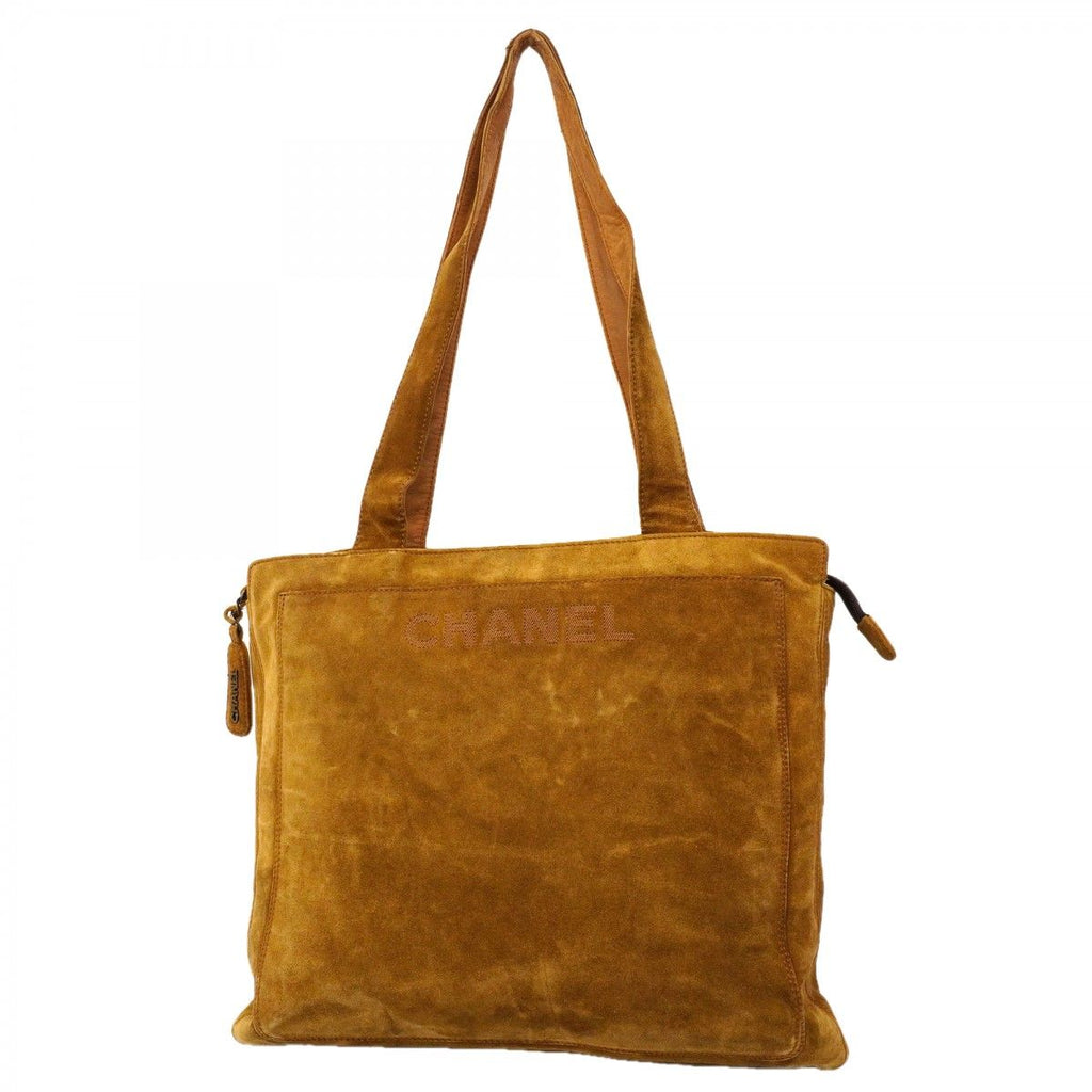 Chanel Tote Suede Brown Gold