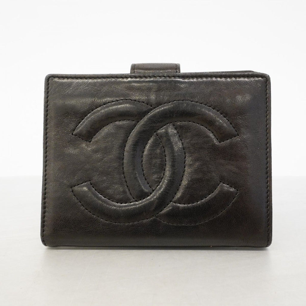Chanel Wallet Lambskin Black Gold