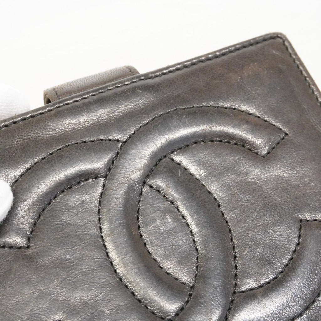 Chanel Wallet Lambskin Black Gold — view 7