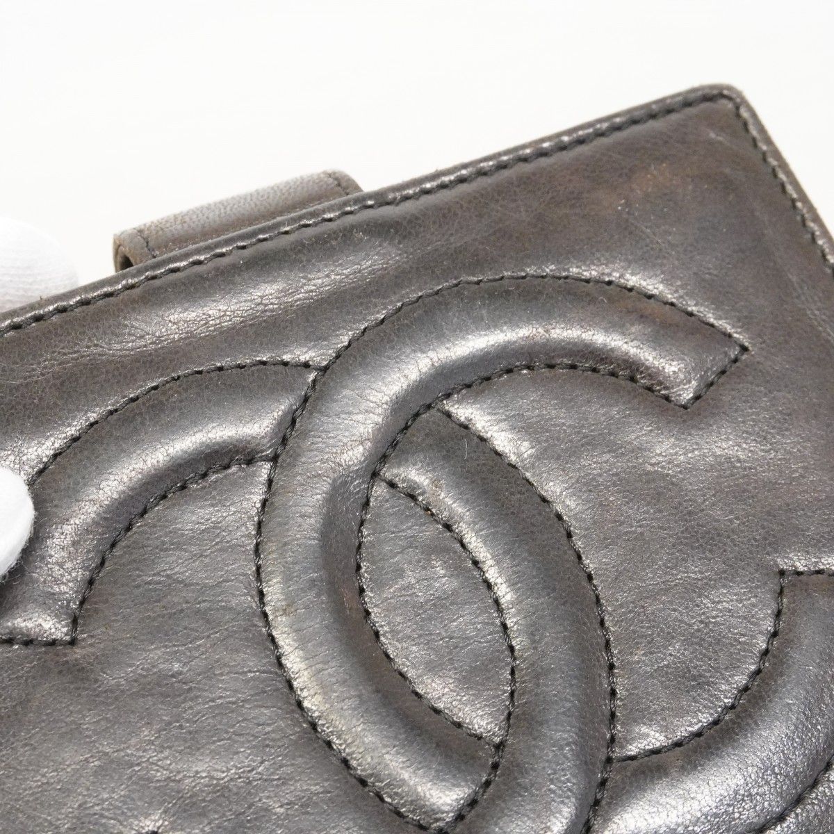 Chanel Wallet Lambskin Black Gold — view 7