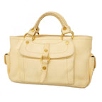 Celine Handbag Boogie Bag Leather Cream Gold