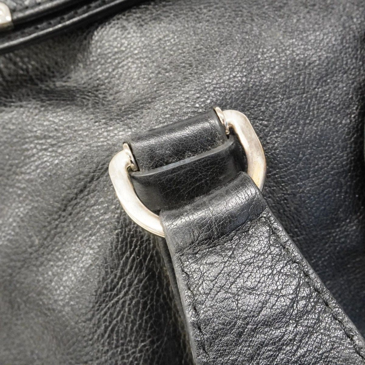 Celine Tote Leather Black Silver — view 9