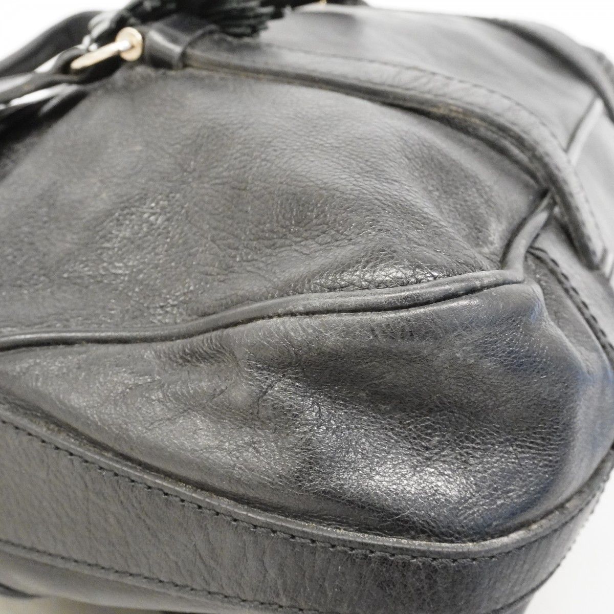 Celine Tote Leather Black Silver — view 7