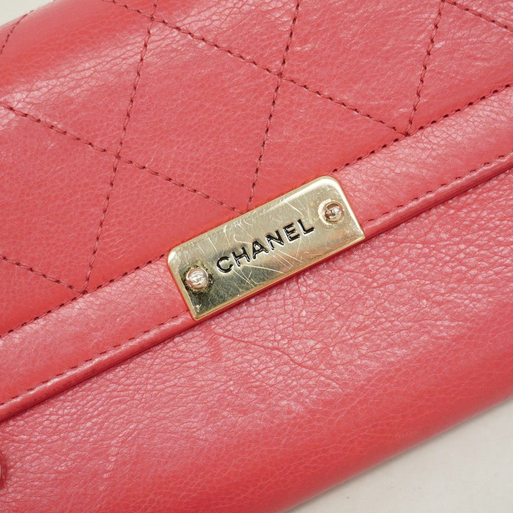 Chanel Wallet Quilted Leather Pink Gold — view 8