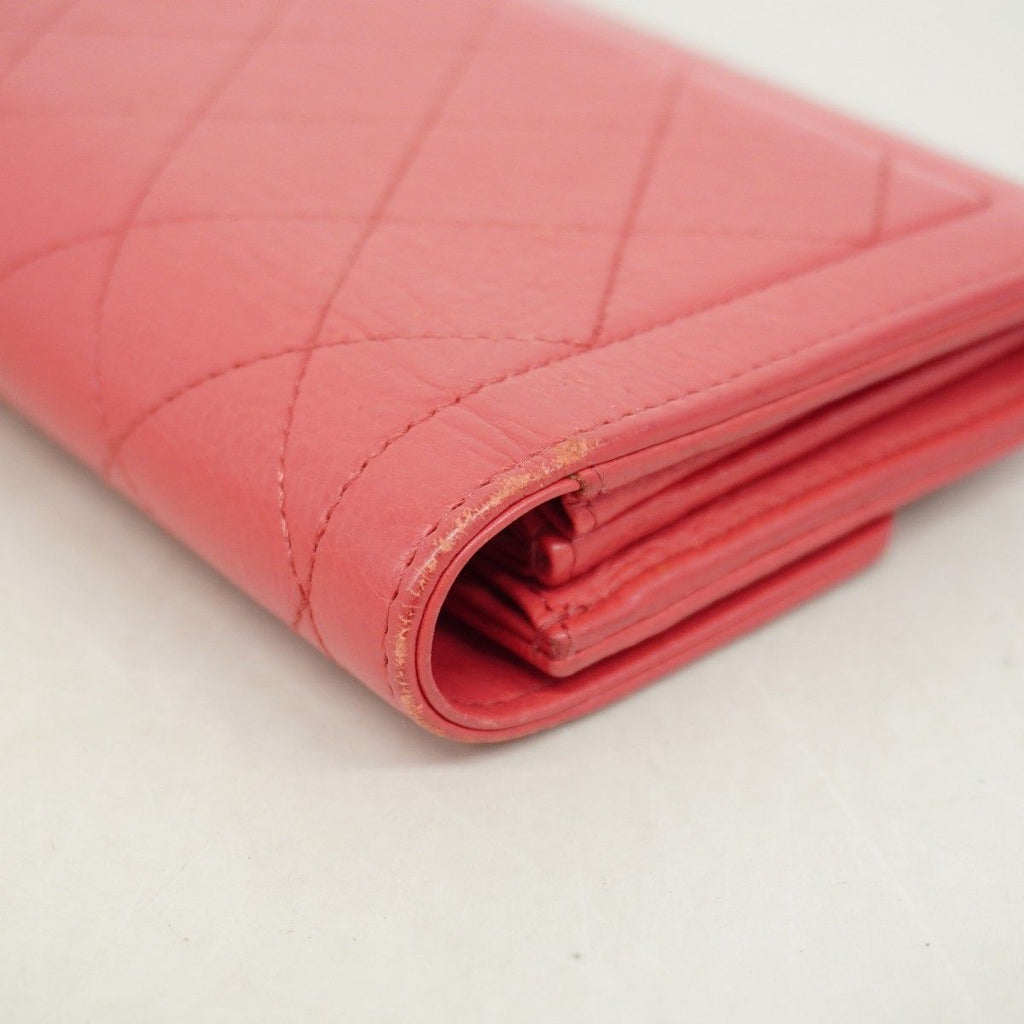 Chanel Wallet Quilted Leather Pink Gold — view 7