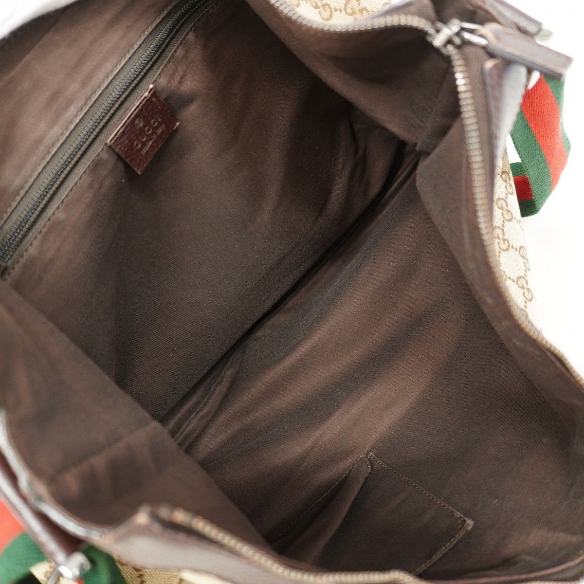 Gucci Shoulder Bag GG Canvas Sherry Line Brown Silver — view 4