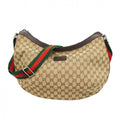 Gucci Shoulder Bag GG Canvas Sherry Line Brown Silver