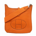 Hermes Shoulder Bag Evelyne Taurillon Clemence Orange Silver