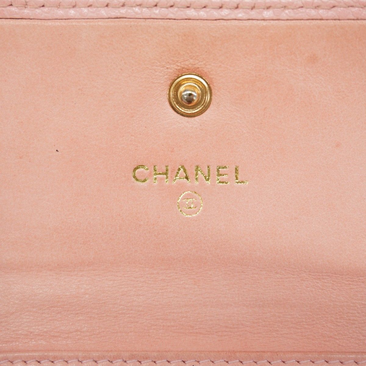 Chanel Trifold Wallet Caviar Leather Pink Gold — view 4