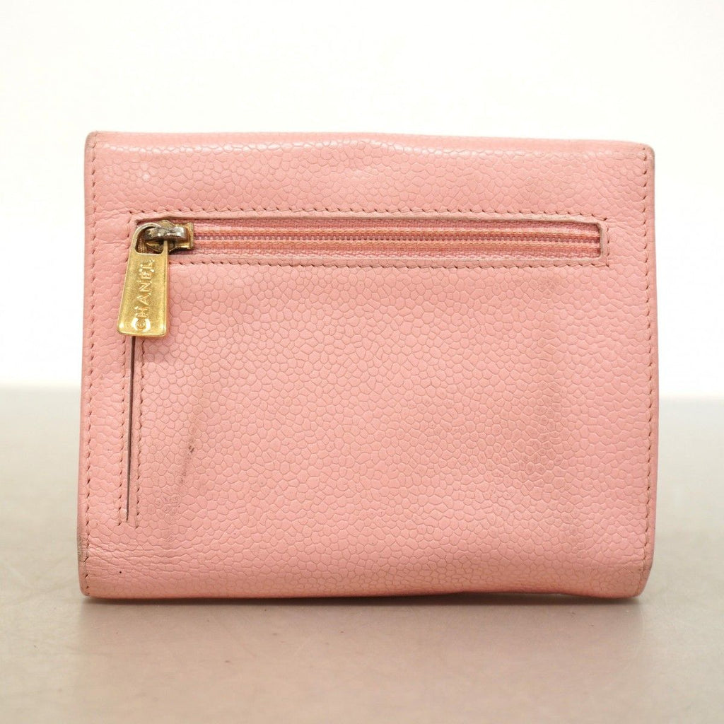 Chanel Trifold Wallet Caviar Leather Pink Gold — view 8