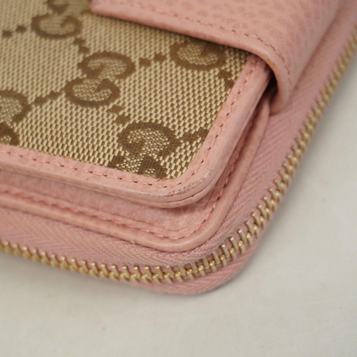 Gucci Wallet GG Canvas Brown Pink Gold — view 6