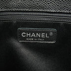 Chanel Chain Tote Quilted Caviar Leather Black Silver — view 5