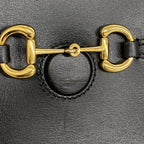 Gucci Shoulder Bag Horsebit Leather Black Gold — view 7